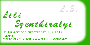 lili szentkiralyi business card